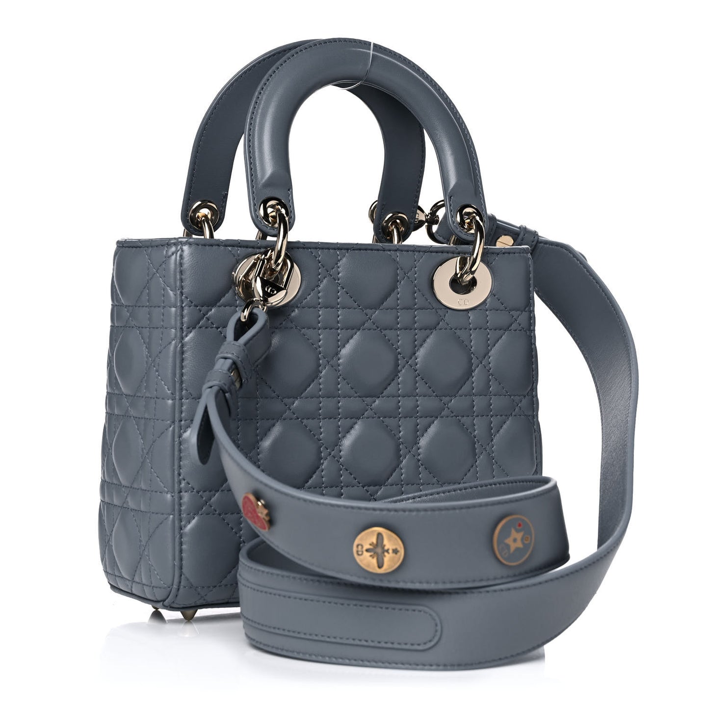 Lambskin Cannage Small My Lady Dior Blue Grey