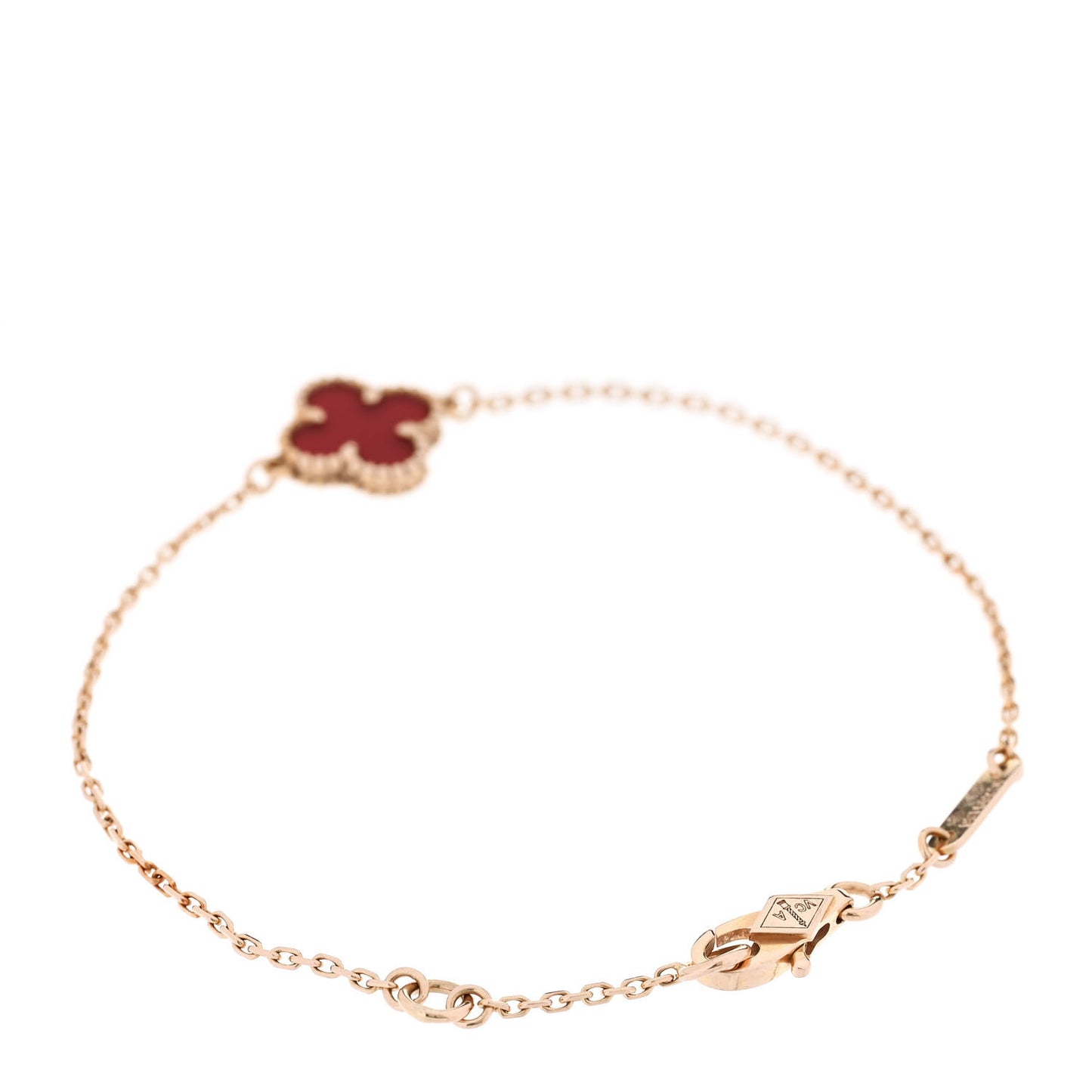 18K Rose Gold Carnelian Sweet Alhambra Bracelet