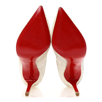 Christian Louboutin Snakeskin Crystal Lame So Kate 120 Pumps 38 White 6 of 8