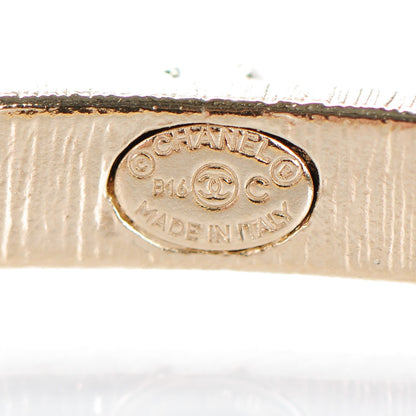 Chanel Crystal CC Hoop Earrings Pale Pink Gold 3 of 5