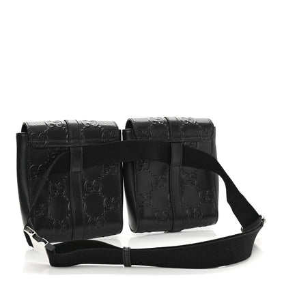 Gucci Calfskin GG Tennis Embossed 2 Detachable Pouch Belt Bag Black 3 of 11
