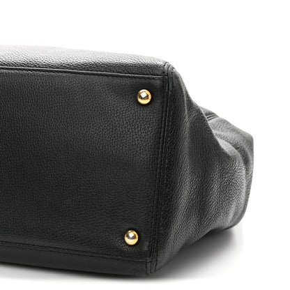 Chanel Calfskin Cerf Executive Shopper Tote Black 10 of 13