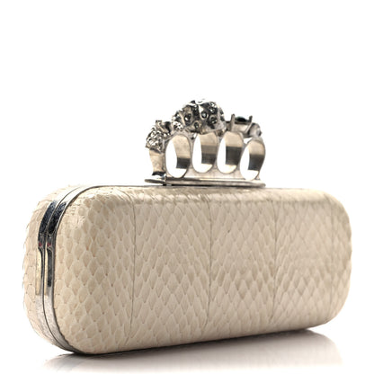 Alexander McQueen Snakeskin Knuckle Box Clutch Beige 3 of 10