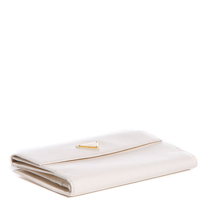 Prada Saffiano Metal Continental Wallet Talco 4 of 9