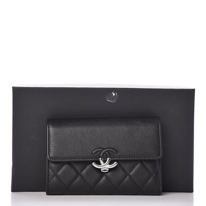 Chanel Lambskin Quilted CC Box Flap Wallet Black 8 of 8