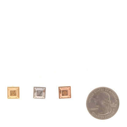 Louis Vuitton Nanogram Tennis Earrings Set of 3 Gold Silver Pink 2 of 4