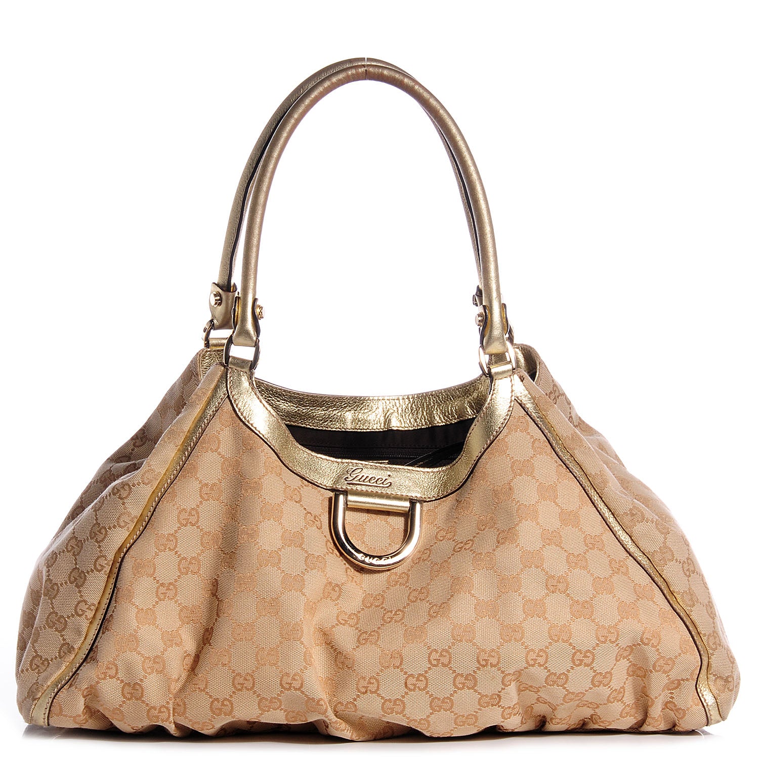 Gucci Monogram Large D Gold Shoulder Bag Metallic Gold 1 of 7