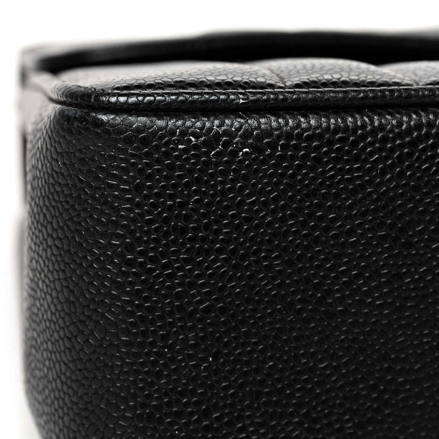 Caviar Vertical Quilted Jumbo Single Flap Black