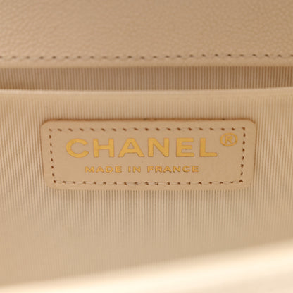 Chanel Caviar Quilted Medium Boy Flap White 6 of 10
