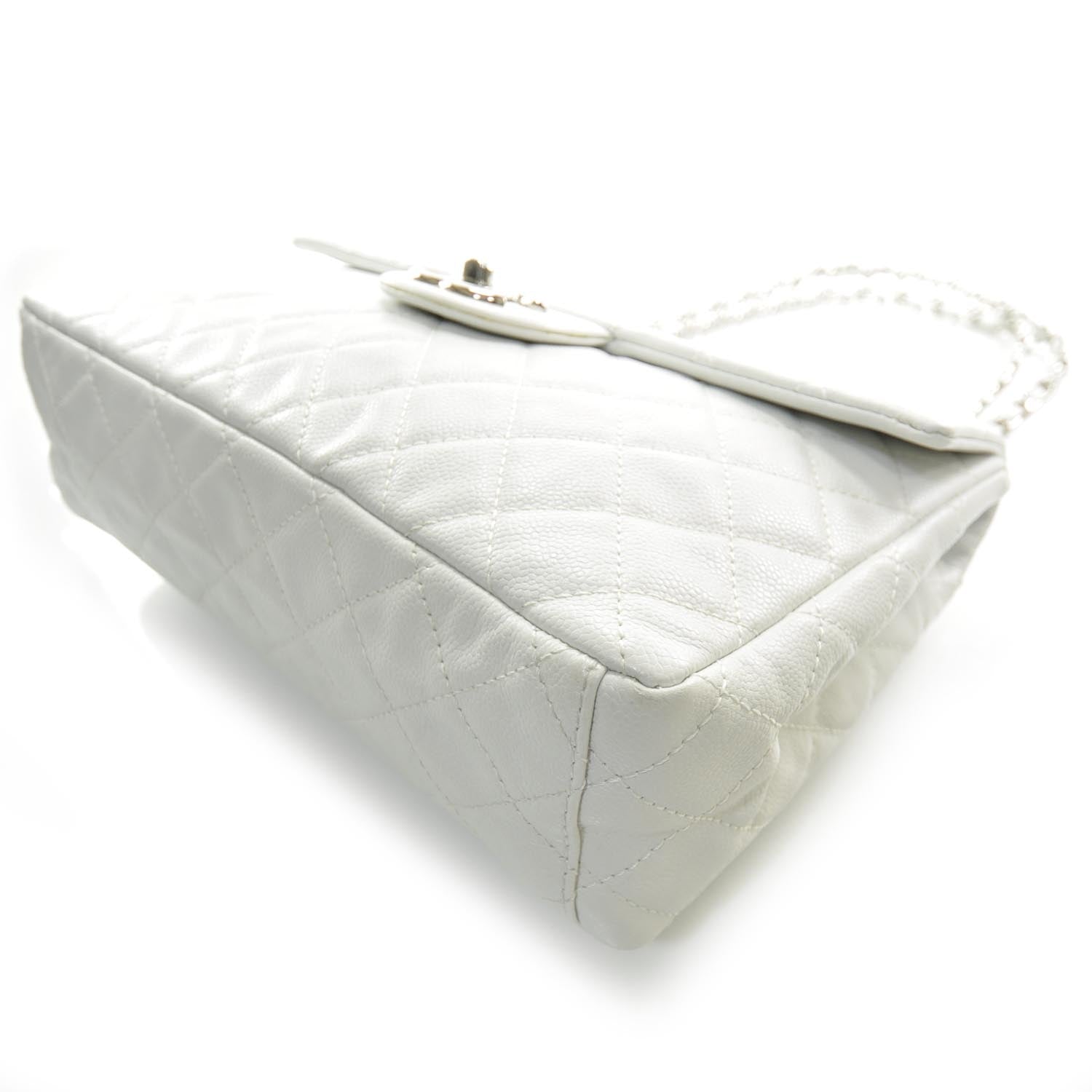 Chanel Washed Caviar Maxi Flap White 6 of 12