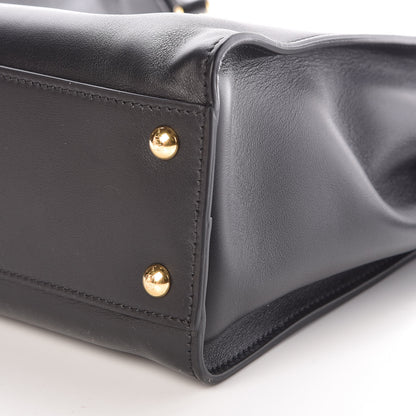 Fendi Vitello Seta Century Nappa Medium Peekaboo Iconic Defender Satchel Black Fragola Maya 12 of 12