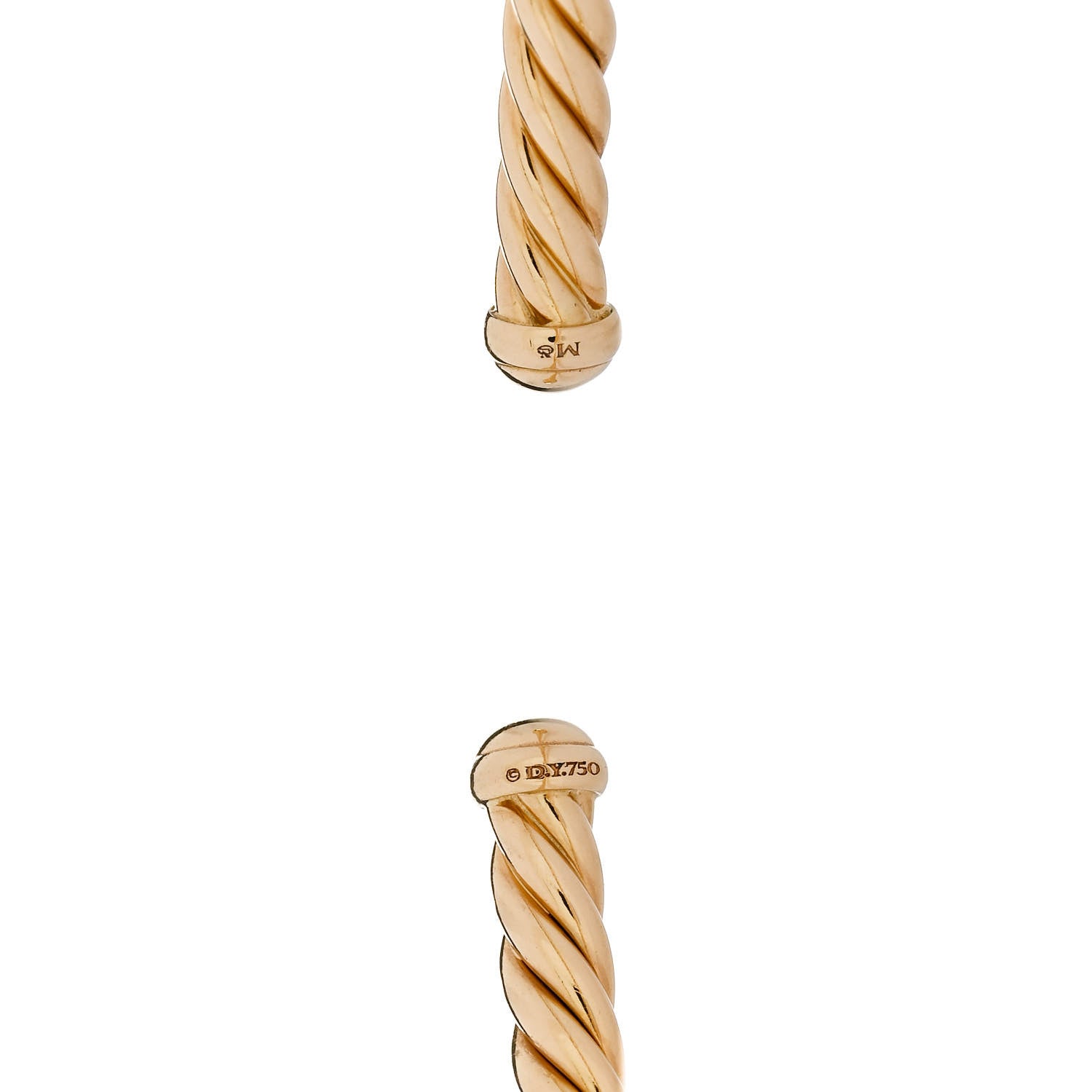 David Yurman DAVID YURMAN 18K Yellow Gold 4mm Cablespira Bracelet 3 of 3