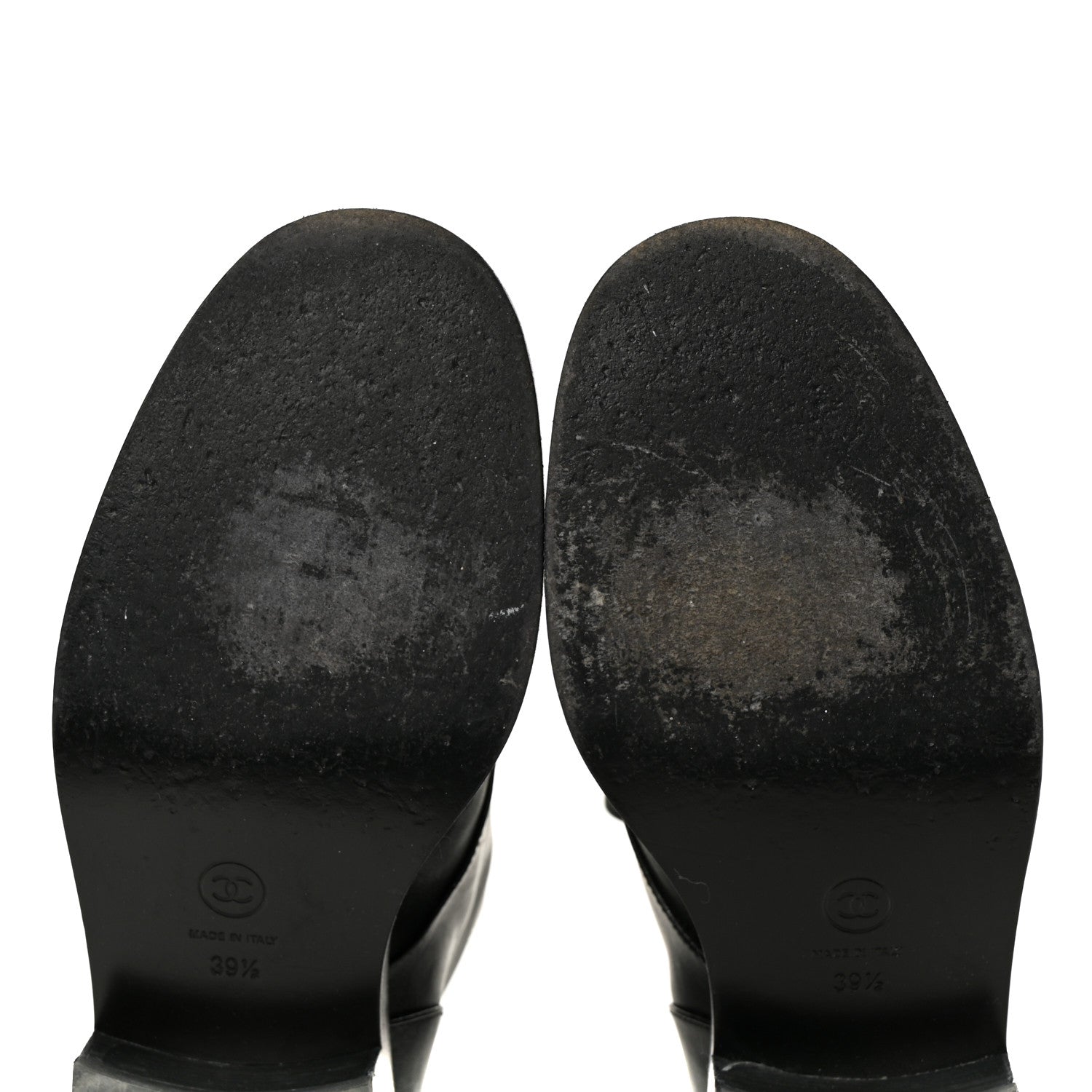 Chanel Iridescent Calfskin Patent Cap Toe Combat Boots 39.5 Black 8 of 9