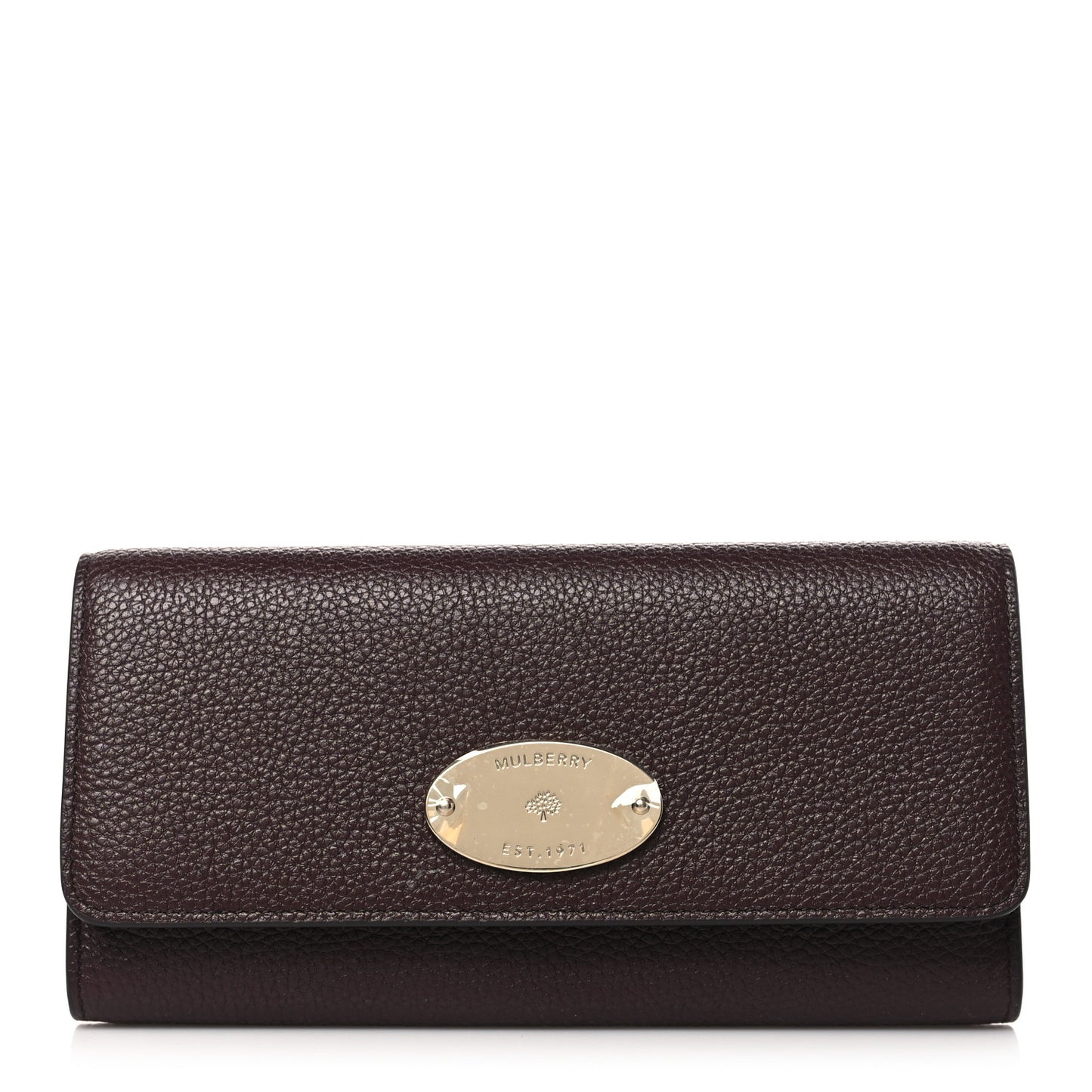 Heavy Grain Calfskin Continental Wallet Oxblood