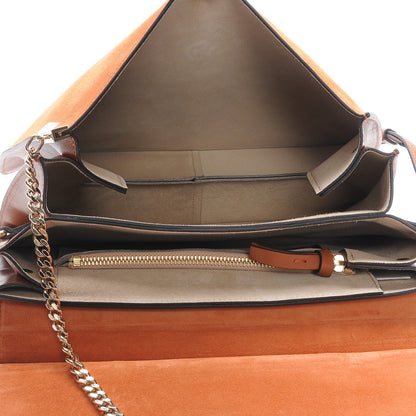 Chloe Python Suede Medium Faye Shoulder Bag Tannish Red 5 of 6