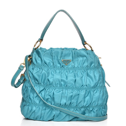 Prada Tessuto Nylon Gaufre Tote Turchese 1 of 10