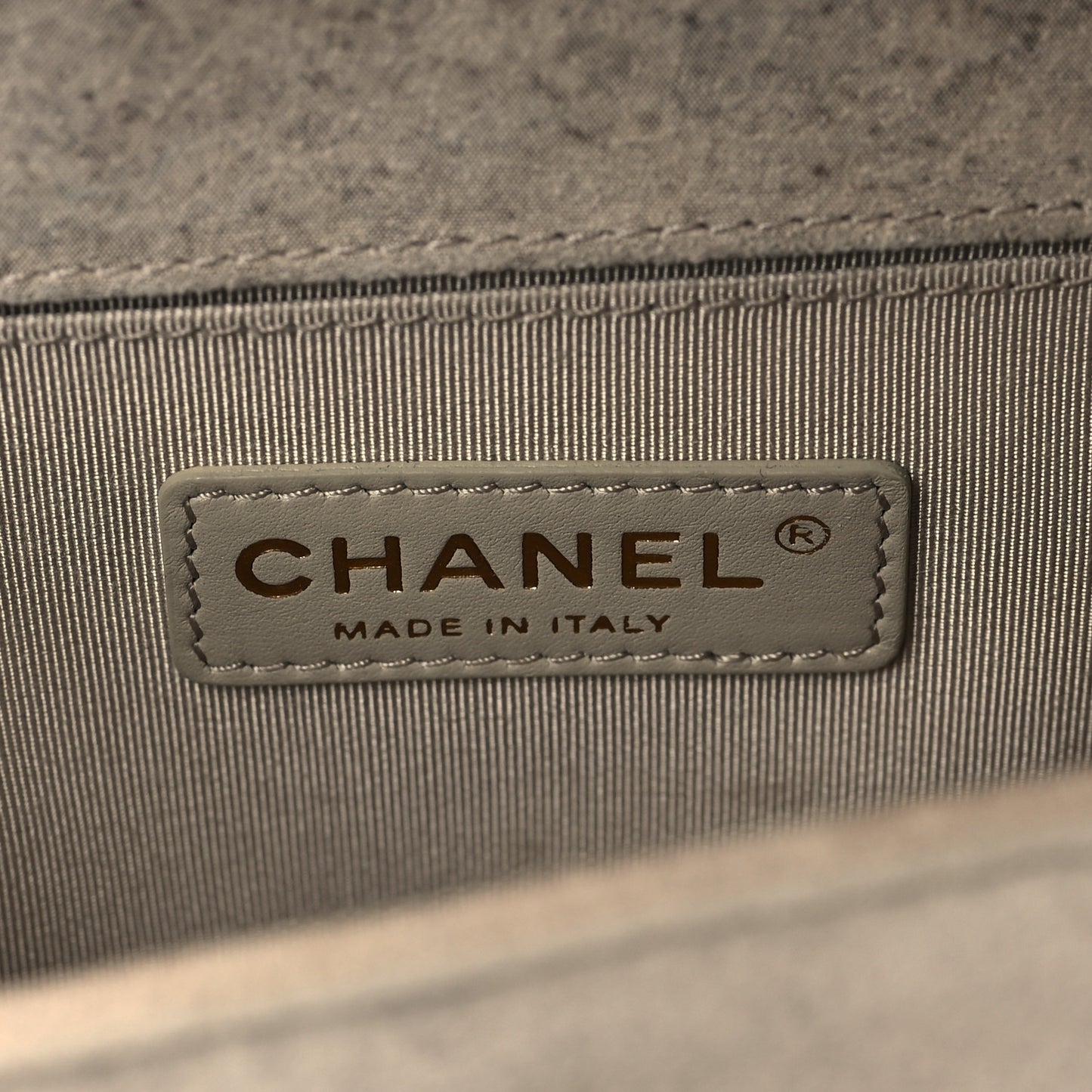 Iridescent Calfskin Quilted Medium Boy Flap Beige