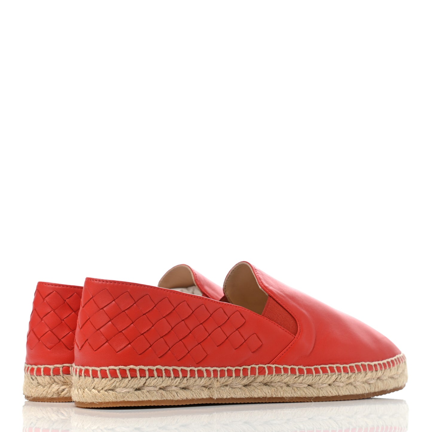 Nappa Intrecciato Slip On Espadrille 38 Red