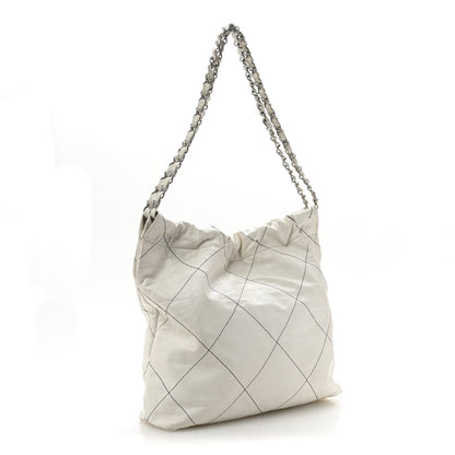 Chanel Shiny Calfskin Quilted Small Chanel 22 White Black 4 of 15