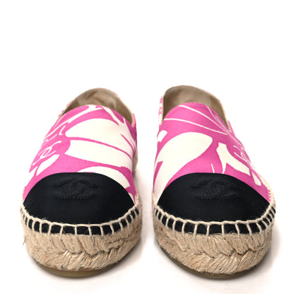 Chanel Cotton Grosgrain Espadrilles 36 Pink Ecru Black 2 of 10