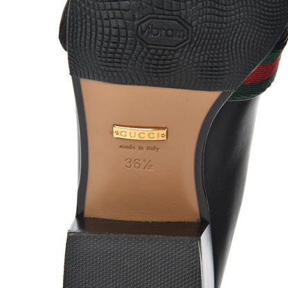 Gucci Calfskin Web Peyton Loafer Pumps 36.5 Black 7 of 20