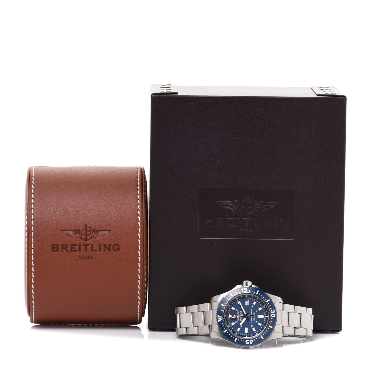 Stainless Steel 44mm SuperOcean Automatic Watch Blue Y17393