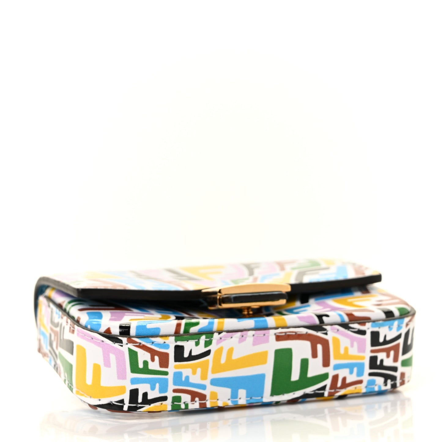 X SARAH COLEMAN Vitello Liberty Ceylon Micro FF Fish Eye Embossed Nano Baguette Charm Multicolor Cyber Blue