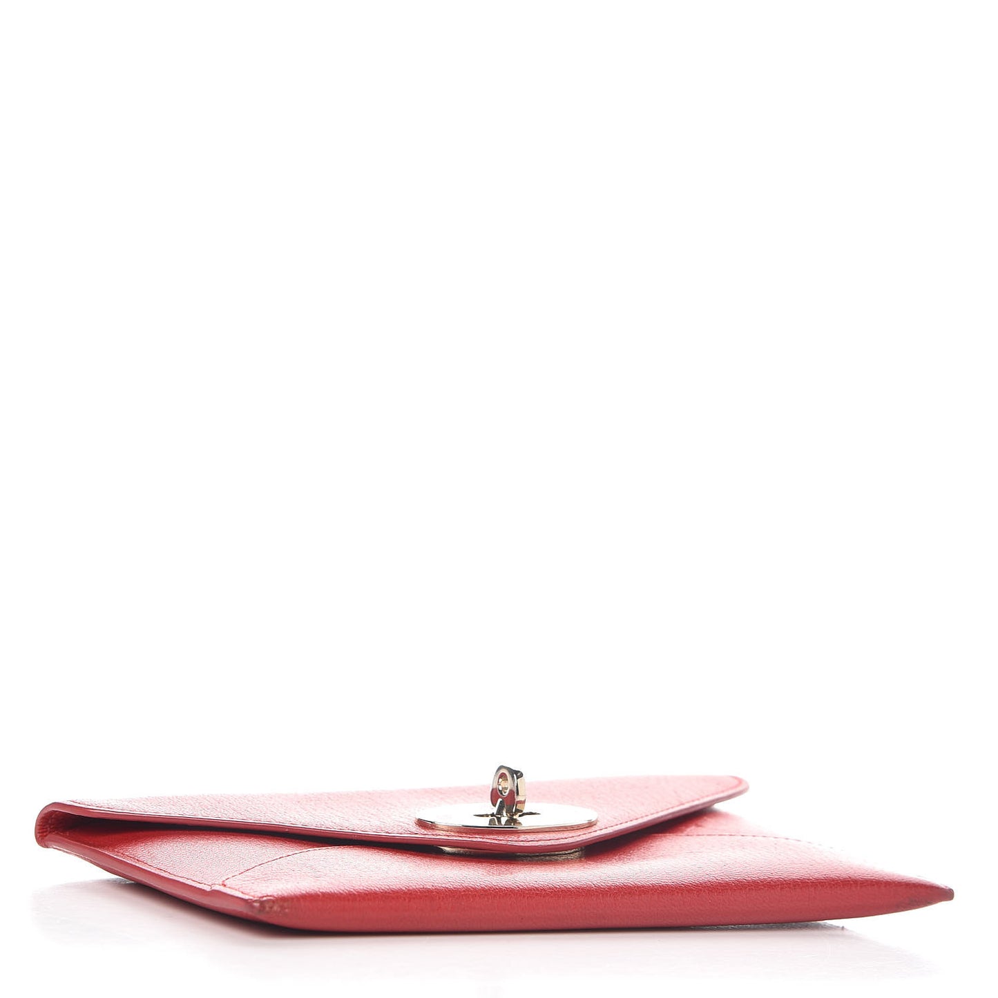 Shiny Goatskin Envelope Wallet Bright Red