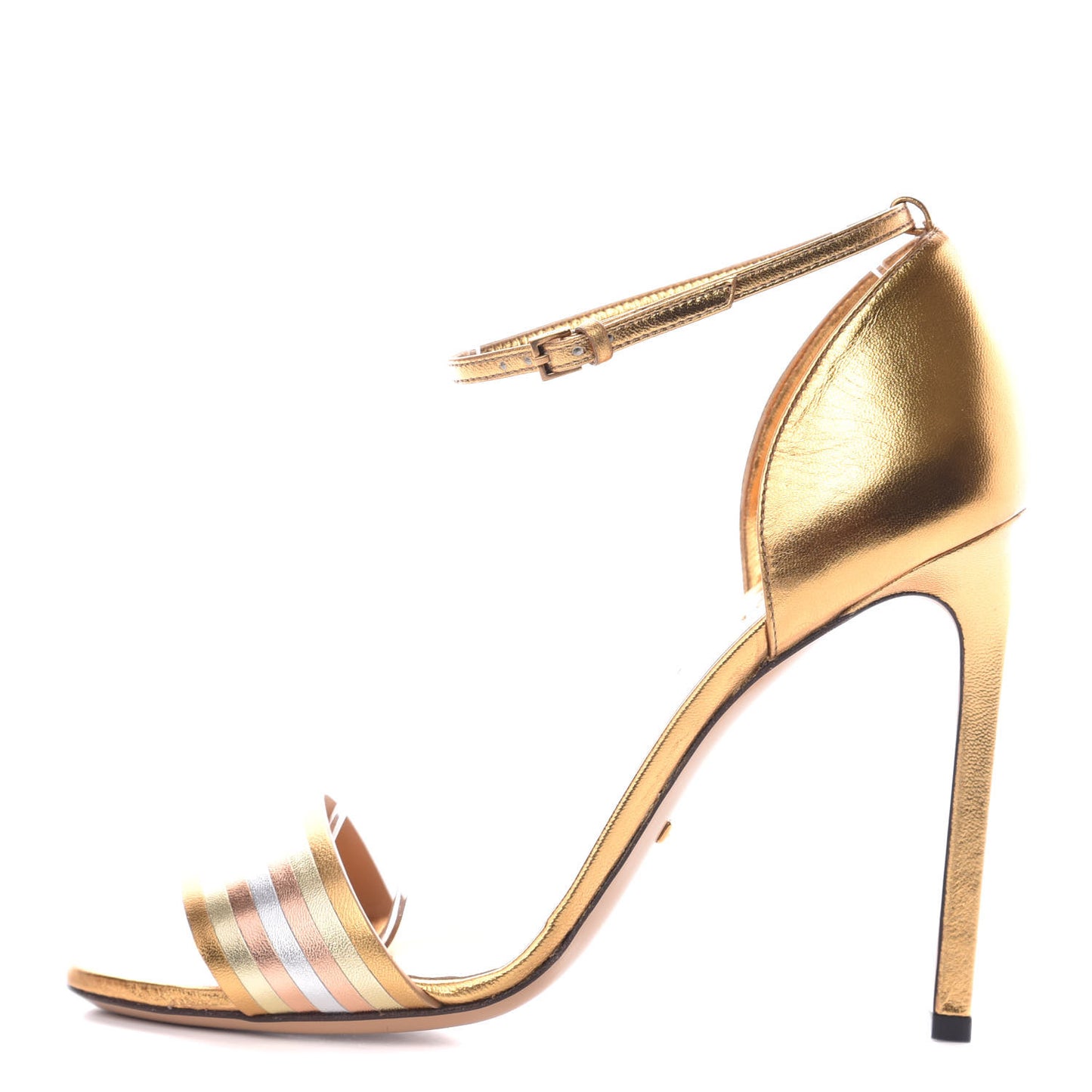 Metallic Nappa High Heel Sandals 38 Gold