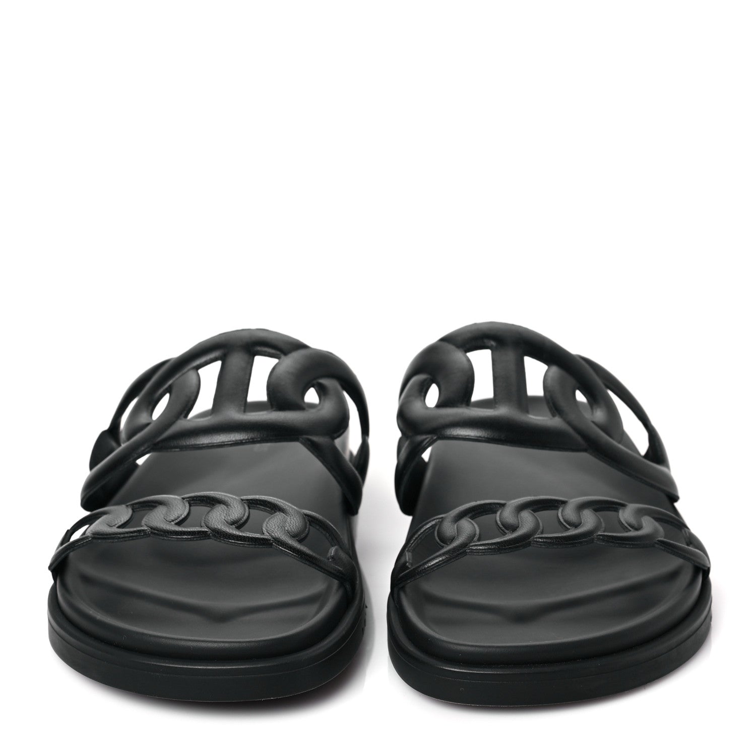 Hermes Nappa Extra Sandals 38 Black 2 of 7