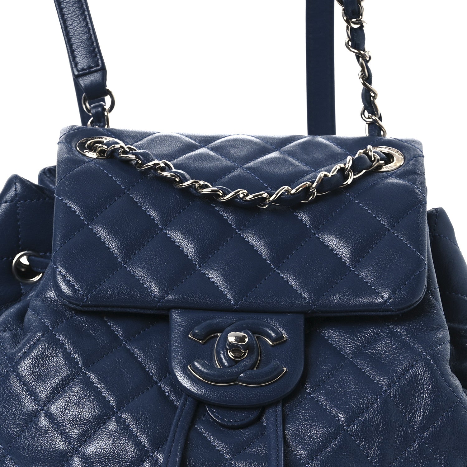 Chanel Calfskin Quilted Small Urban Spirit Backpack Blue 1712893