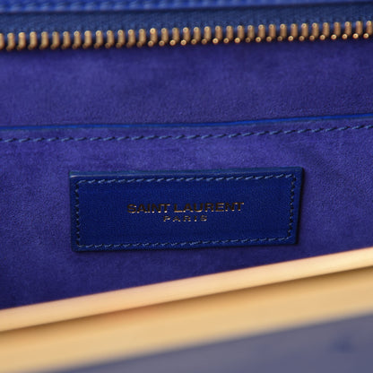 Saint Laurent Calfskin Lutetia Clutch Royal Blue 6 of 10