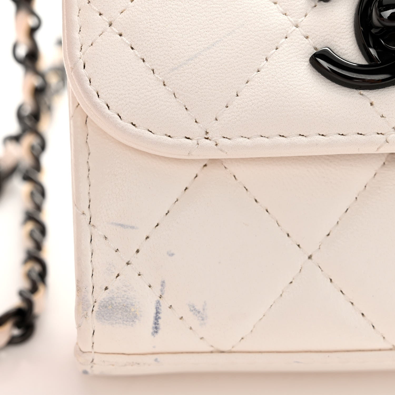 Chanel Lambskin Quilted Mini Trendy CC Clutch With Chain White White 11 of 12