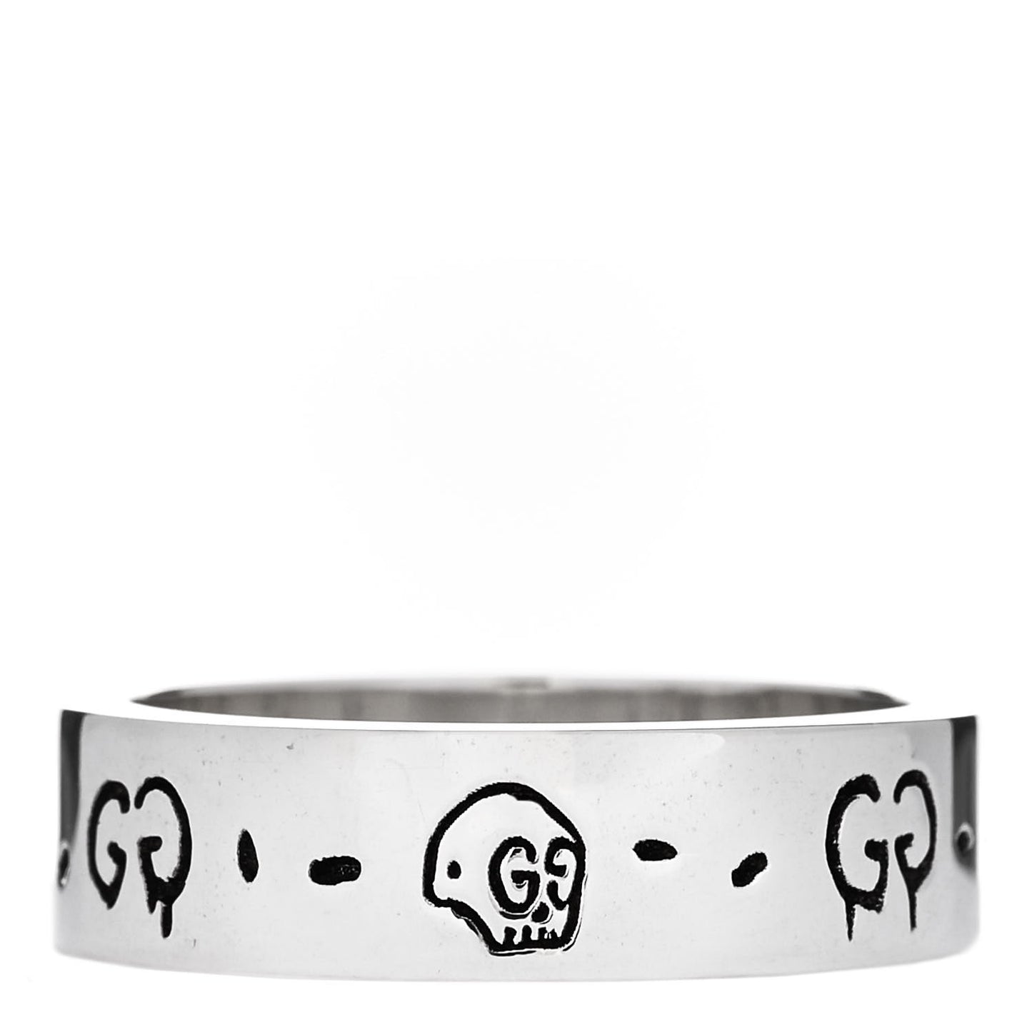 Sterling Silver GucciGhost Hamlet Skull Narrow Ring 60 9
