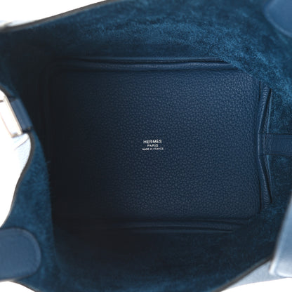 Hermes Taurillon Clemence Picotin Lock 18 PM Deep Blue 5 of 11