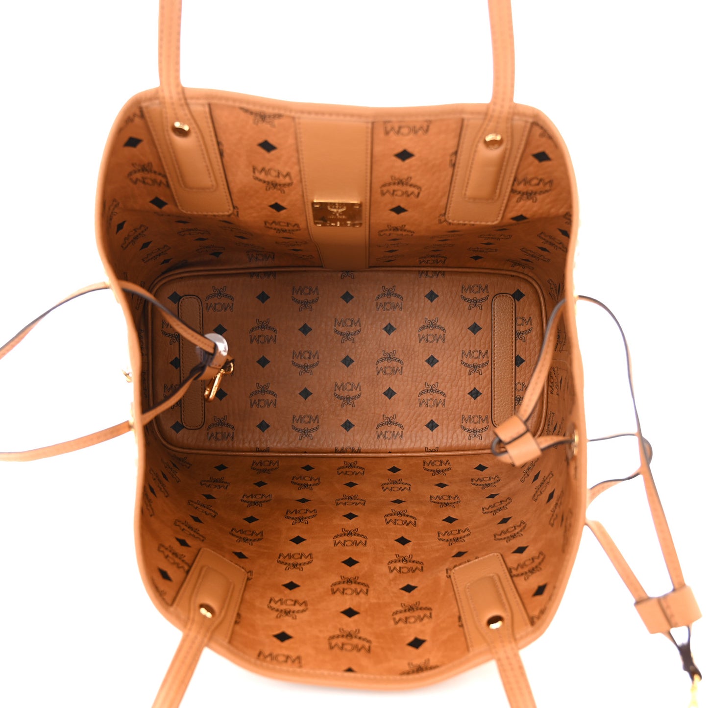 Visetos Medium Liz Reversible Shopper Tote Cognac