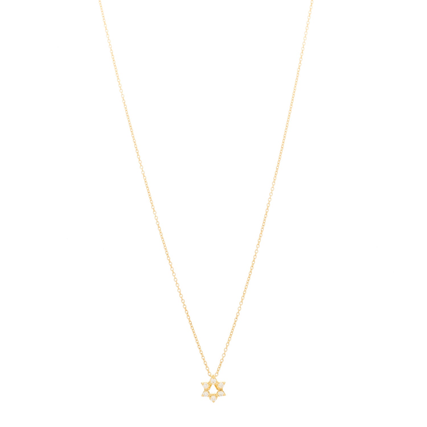 Roberto Coin 18K Yellow Gold Diamond Tiny Treasures Star of David Pendant Necklace 1 of 7
