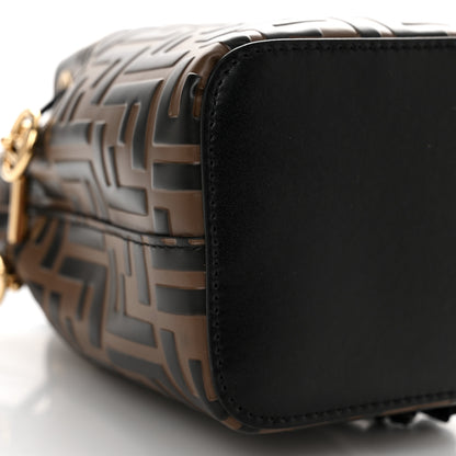 Fendi Vitello Liberty F is Fendi Bi-Color FF 1974 Embossed Mini Mon Tresor Bucket Bag Maya Black 9 of 10