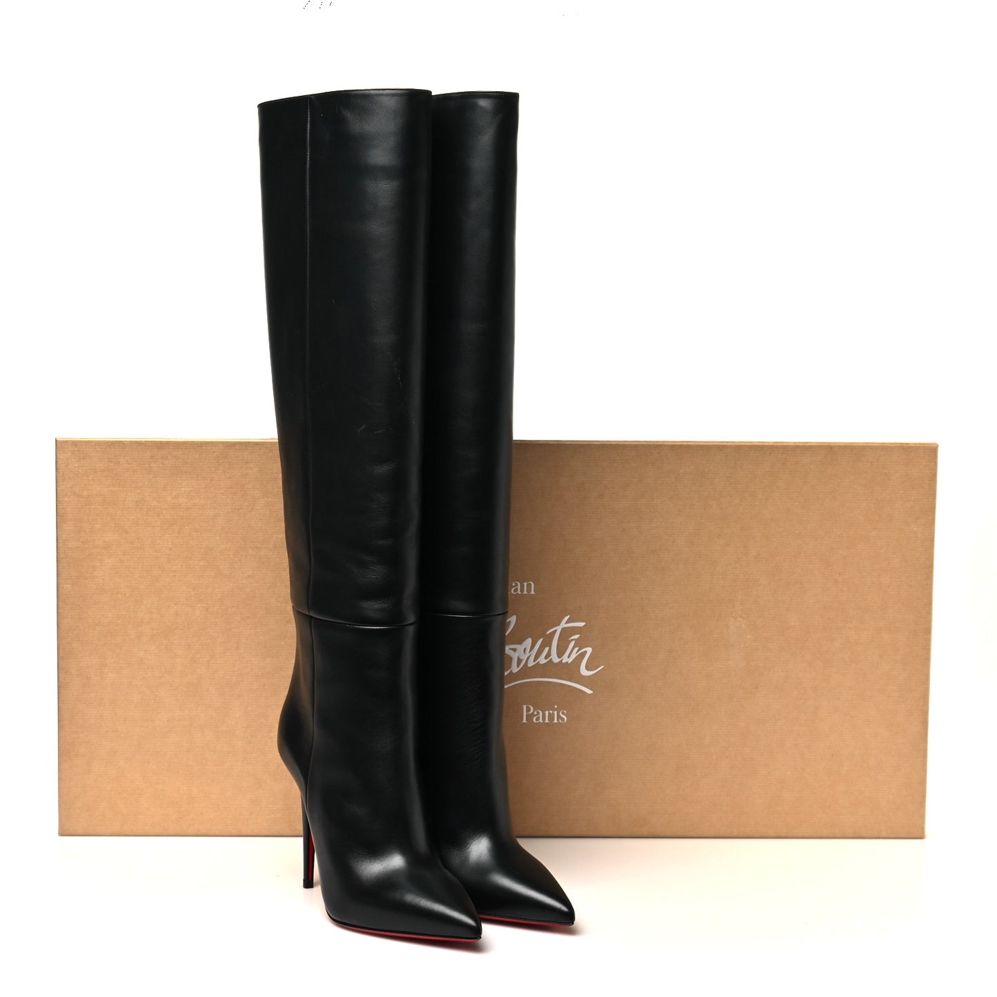 Calfskin Astrilarge Botta 100 Knee High Boots 38 Black