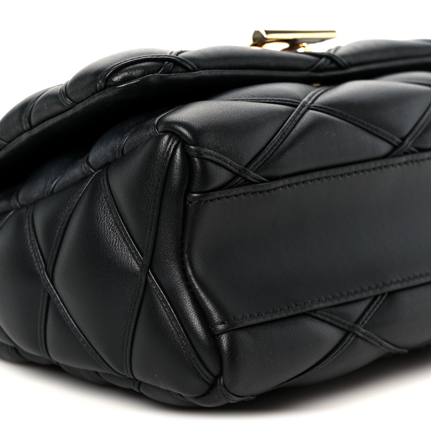 Louis Vuitton Lambskin Malletage Top Handle GO-14 MM Black 9 of 10