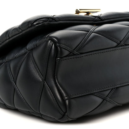 Louis Vuitton Lambskin Malletage Top Handle GO-14 MM Black 9 of 10