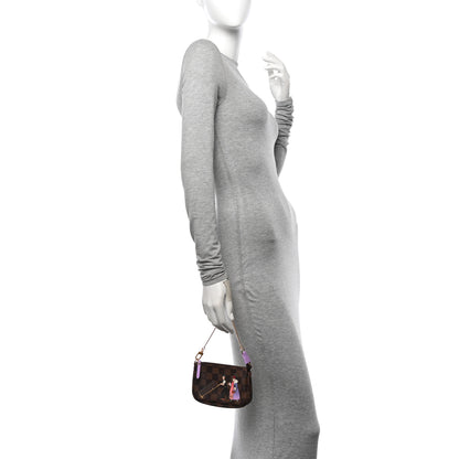 Louis Vuitton Damier Ebene Illustre Mini Pochette Accessories Violet 2 of 11