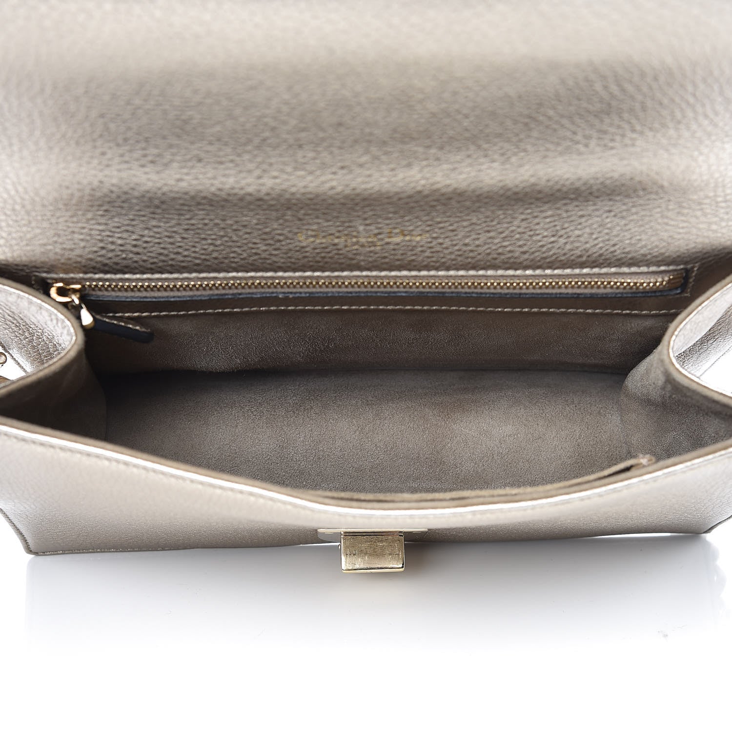 Christian Dior Metallic Grained Calfskin Medium Diorama Flap Bag Gold 5 of 15
