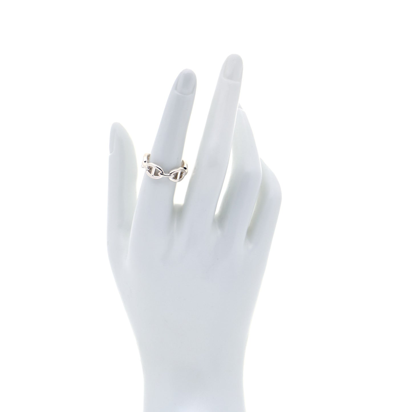 Sterling Silver PM Chaine d'Ancre Enchainee Band Ring 54 6.75