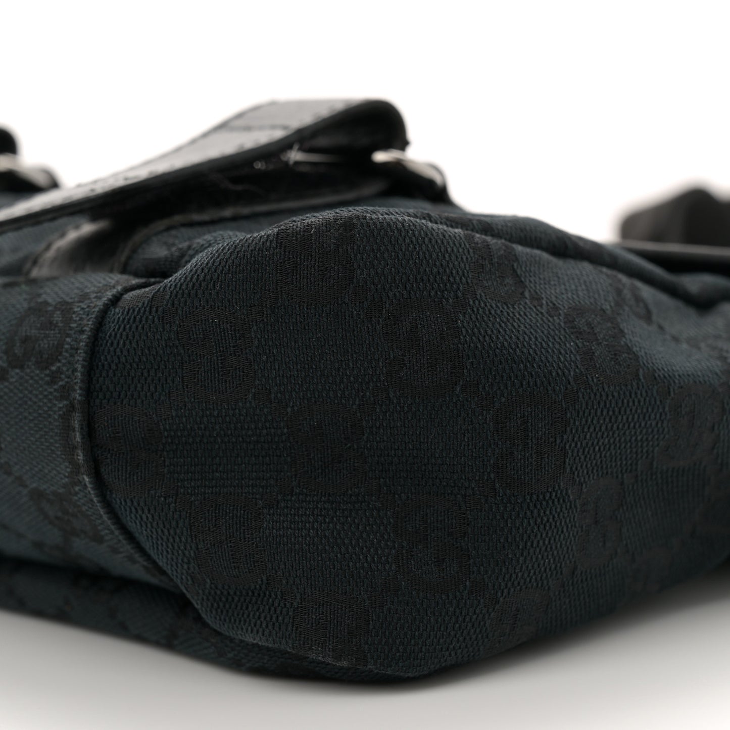 Monogram Small Double Buckle Flap Messenger Bag Black