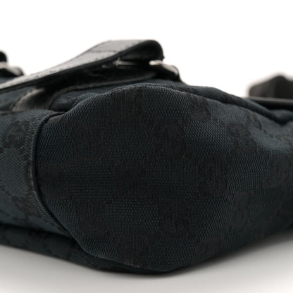 Gucci Monogram Small Double Buckle Flap Messenger Bag Black 10 of 12