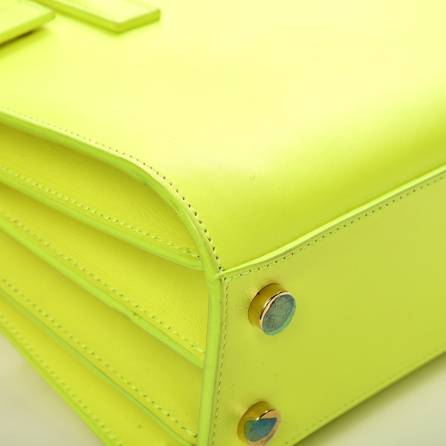 Calfskin Nano Sac De Jour Neon Yellow