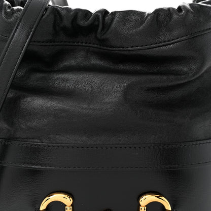 Gucci Azalea Sakai Calfskin Horsebit 1955 Drawstring Bucket Bag Black 9 of 11