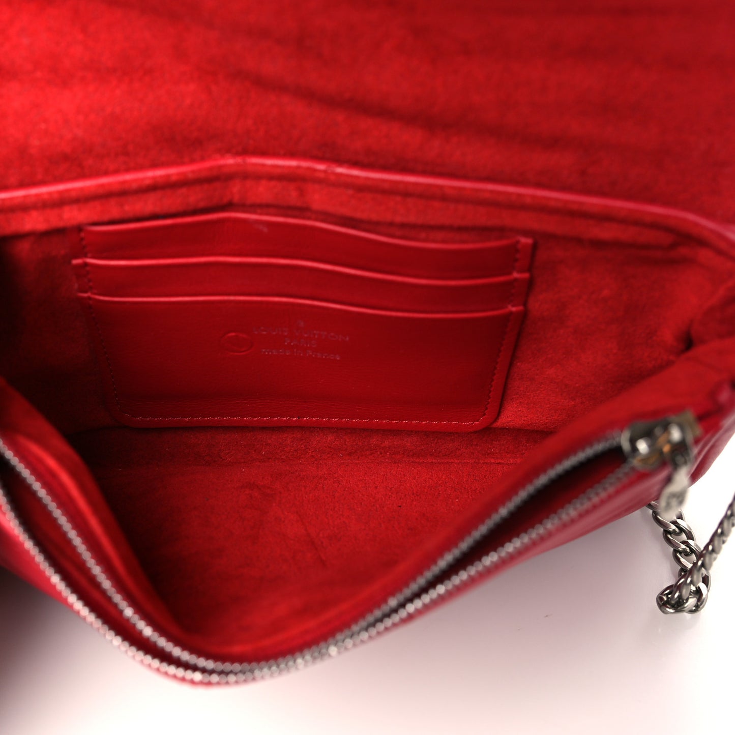 Calfskin New Wave Chain Pochette Scarlet