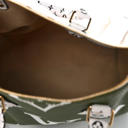 Louis Vuitton Monogram Giant Speedy Bandouliere 30 Kaki Beige 5 of 11